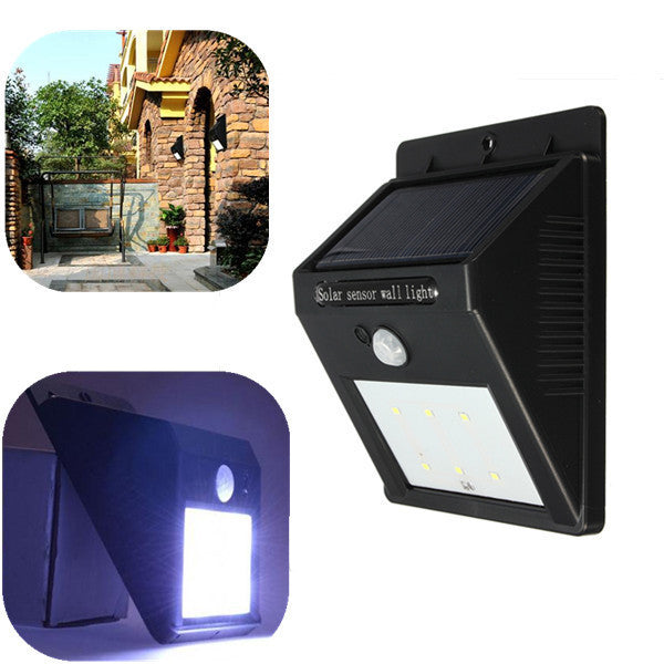 Solar Power 6 LED PIR Motion Induction Light Waterproof Outdoor Lamp