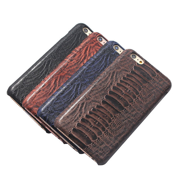 100% Real Genuine Leather Fashion Luxury Phone Case For Apple iPhone 6 6S For 6 plus 6S plus I5 SE Ostrich Foot Pattern Case