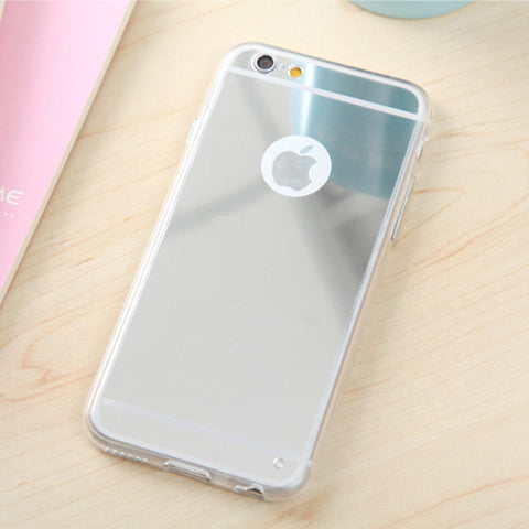 1PC Luxury Mirror Electroplating Soft Clear TPU Cases For iphone7 7 Plus 5 5S SE 6S Back Cover Capa